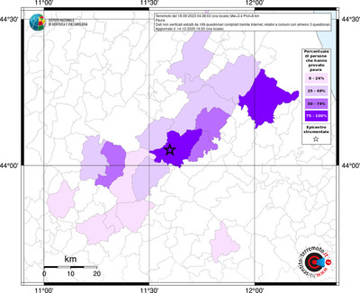 Mappa territorio comunale con almeno 3 questionari