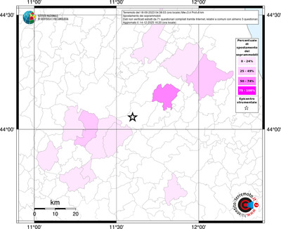 Mappa territorio comunale con almeno 3 questionari