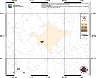 Mappa territorio comunale con almeno 3 questionari