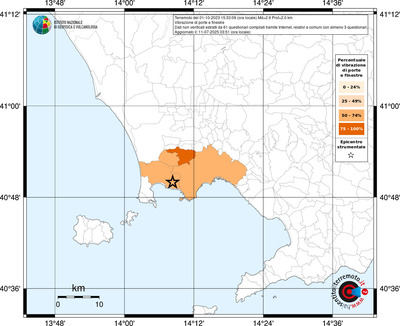 Mappa territorio comunale con almeno 3 questionari