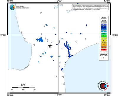Mappa EMS - territori delle località