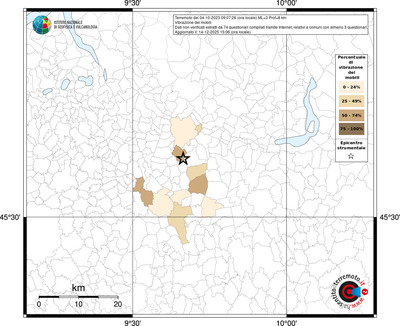 Mappa territorio comunale con almeno 3 questionari