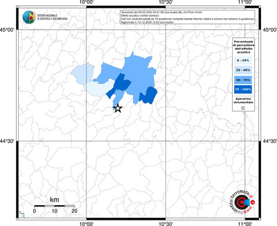 Mappa territorio comunale con almeno 3 questionari