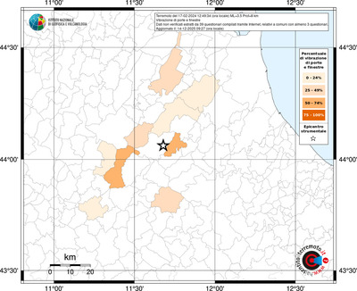 Mappa territorio comunale con almeno 3 questionari