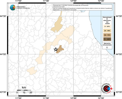 Mappa territorio comunale con almeno 3 questionari