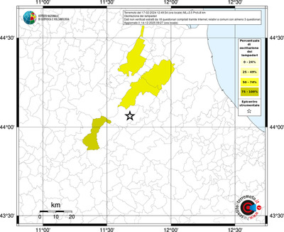 Mappa territorio comunale con almeno 3 questionari