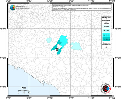 Mappa territorio comunale con almeno 3 questionari