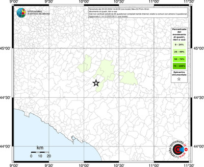 Mappa territorio comunale con almeno 3 questionari