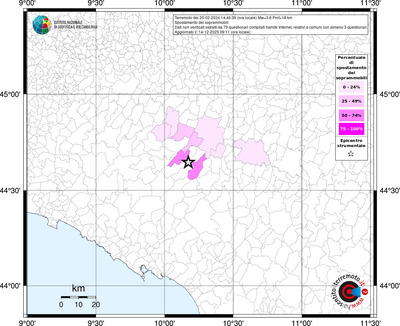 Mappa territorio comunale con almeno 3 questionari