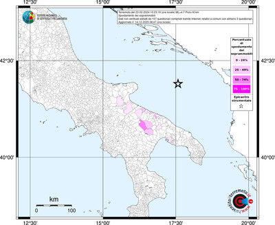 Mappa territorio comunale con almeno 3 questionari
