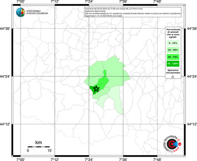 Mappa territorio comunale con almeno 3 questionari