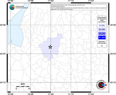 Mappa territorio comunale con almeno 3 questionari