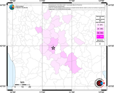 Mappa territorio comunale con almeno 3 questionari