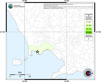 Mappa territorio comunale con almeno 3 questionari