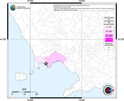 Mappa territorio comunale con almeno 3 questionari