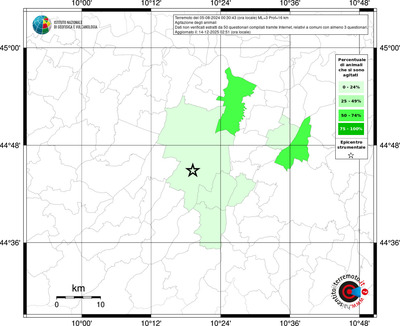 Mappa territorio comunale con almeno 3 questionari