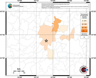 Mappa territorio comunale con almeno 3 questionari