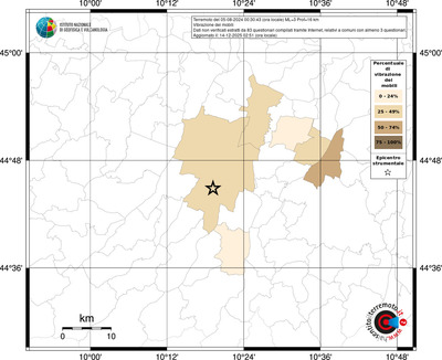 Mappa territorio comunale con almeno 3 questionari