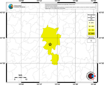 Mappa territorio comunale con almeno 3 questionari