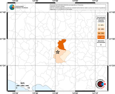 Mappa territorio comunale con almeno 3 questionari