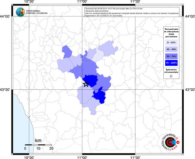 Mappa territorio comunale con almeno 3 questionari