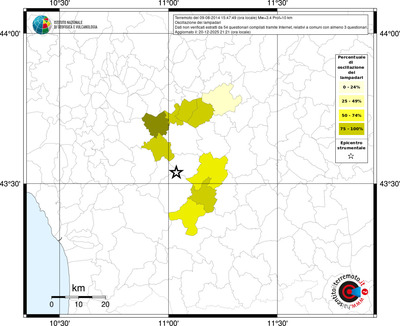 Mappa territorio comunale con almeno 3 questionari
