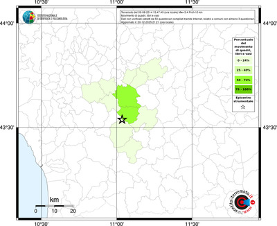 Mappa territorio comunale con almeno 3 questionari
