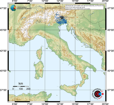 Comuni coperti dal Servizio Info-Terremoti