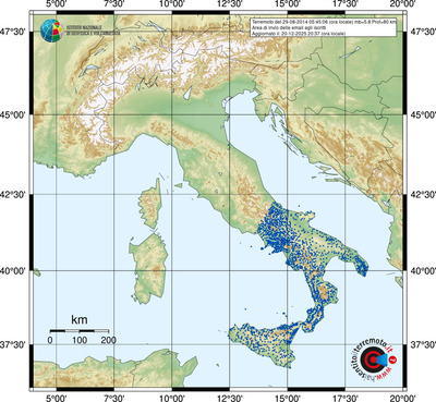 Area di invio delle email agli iscritti