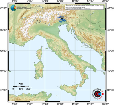 Comuni coperti dal Servizio Info-Terremoti