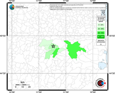 Mappa territorio comunale con almeno 3 questionari