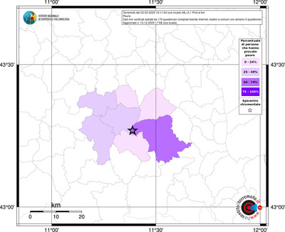 Mappa territorio comunale con almeno 3 questionari