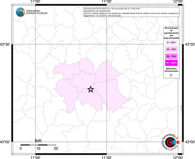 Mappa territorio comunale con almeno 3 questionari