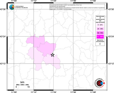 Mappa territorio comunale con almeno 3 questionari