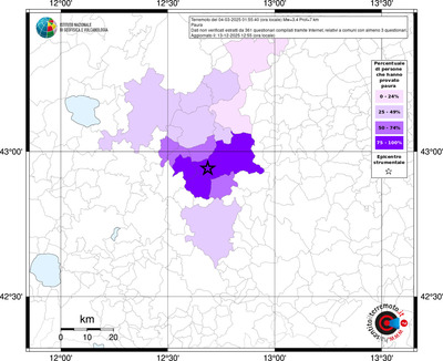 Mappa territorio comunale con almeno 3 questionari