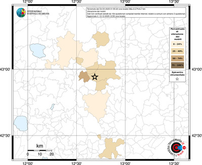 Mappa territorio comunale con almeno 3 questionari