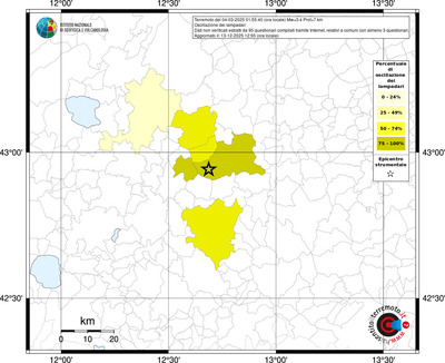 Mappa territorio comunale con almeno 3 questionari