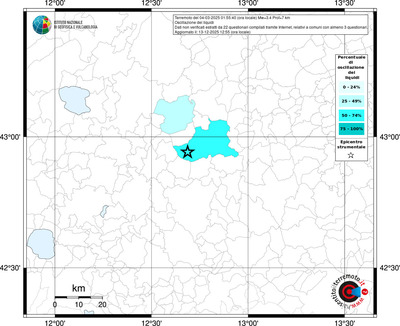 Mappa territorio comunale con almeno 3 questionari