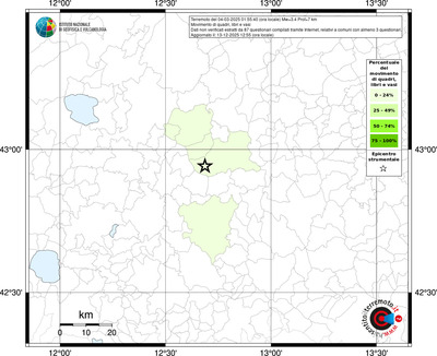 Mappa territorio comunale con almeno 3 questionari