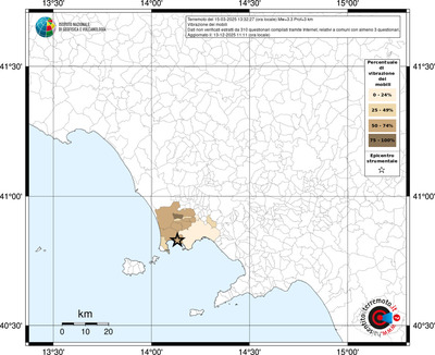 Mappa territorio comunale con almeno 3 questionari