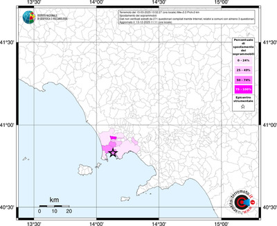 Mappa territorio comunale con almeno 3 questionari