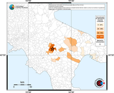 Mappa territorio comunale con almeno 3 questionari