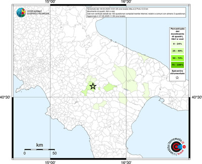 Mappa territorio comunale con almeno 3 questionari