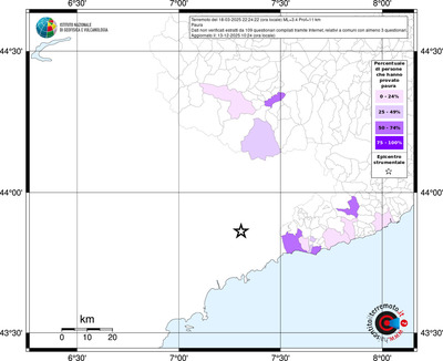 Mappa territorio comunale con almeno 3 questionari