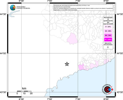 Mappa territorio comunale con almeno 3 questionari