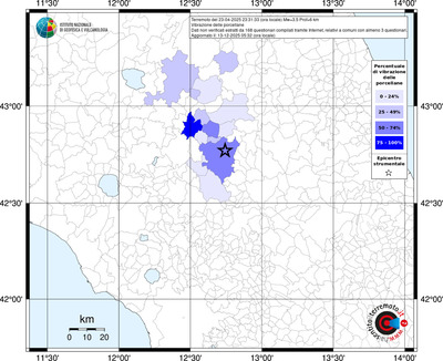Mappa territorio comunale con almeno 3 questionari
