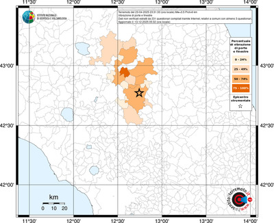 Mappa territorio comunale con almeno 3 questionari