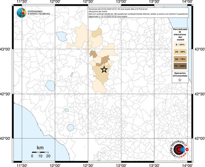 Mappa territorio comunale con almeno 3 questionari