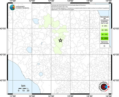 Mappa territorio comunale con almeno 3 questionari