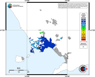 Mappa EMS - territori delle località